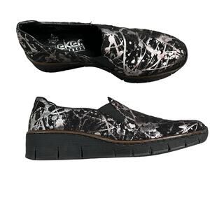 Rieker Doris Anti-Stress Slip On "Paint Splatter" Comfort Shoes Women's EU 37